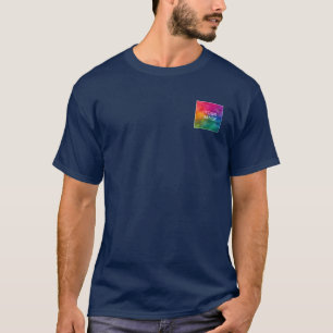 T-shirt Conception Avant Et Arrière Bleu Marine Ajouter Un