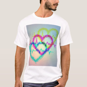 T-shirt Conception cardiaque colorée Abstraite