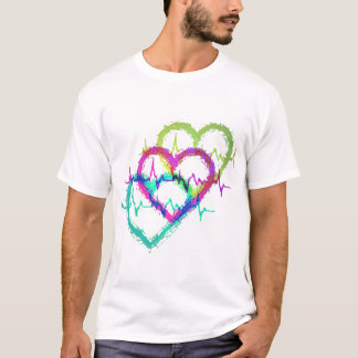 T-shirt Conception cardiaque colorée Abstraite