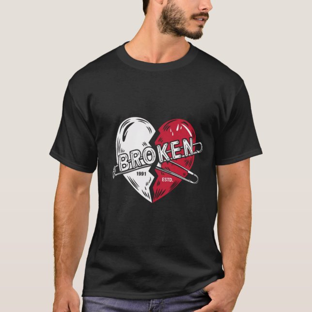 T-shirt Conception Coeur brisé Punk (Devant)