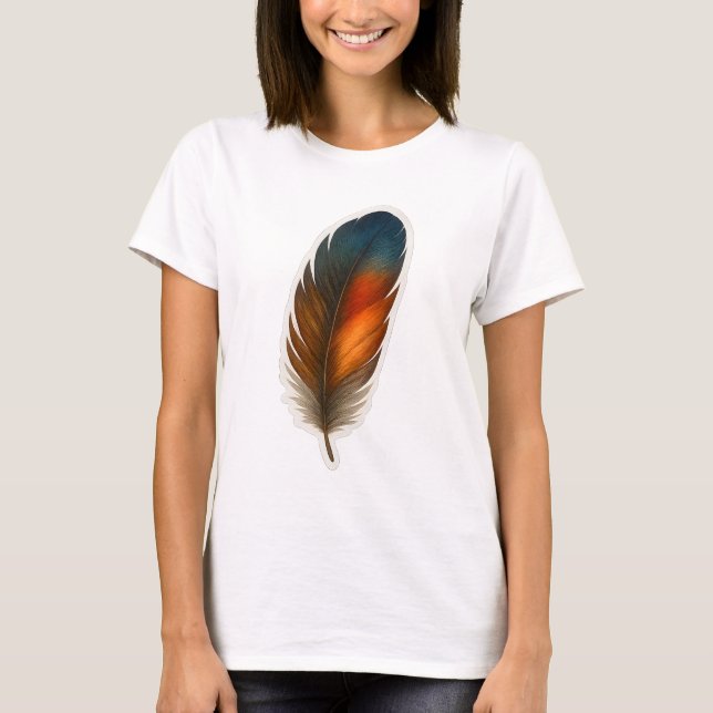 T-shirt Conception colorée en plumes (Devant)
