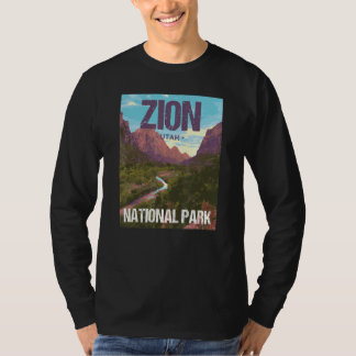 T-shirt Conception d'affiche du parc national de Zion Utah