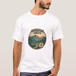 T-shirt Conception d'affiche rétro de parc national Aventu