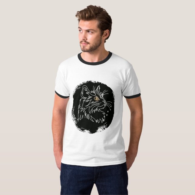 T-shirt Conception d'amour de chat coupé (Devant entier)