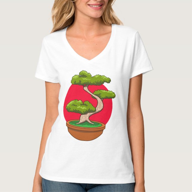 T-shirt Conception d'arbre en pot (Devant)