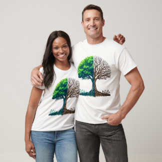 T-shirt Conception d'arbres vivants et morts