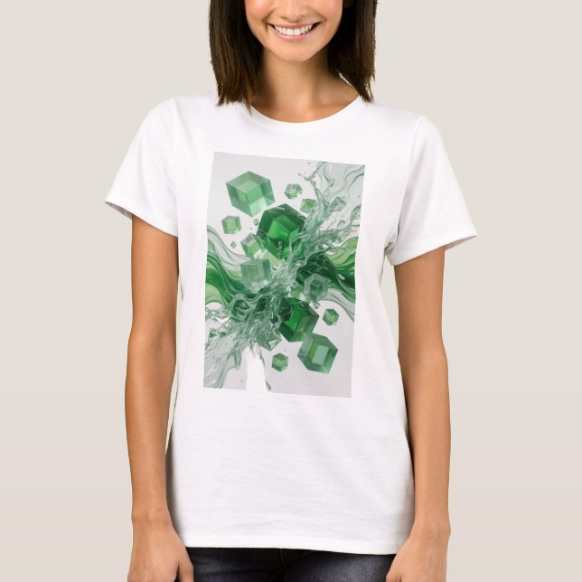 T-shirt Conception d'art abstrait vert Cool (Devant)