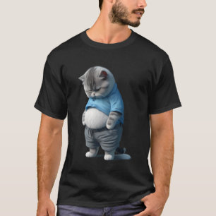 T-shirt Conception d'art de chat triste gros drôle amateur