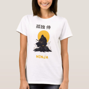 T-shirt Conception d'art de ninja samouraï solitaire