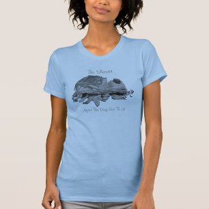 T-shirt conception d'art de pantoufle de chien déchirée