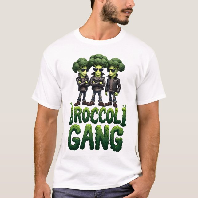 T-shirt Conception de bandes de Brocoli cool (Devant)