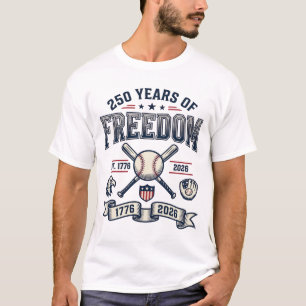 T-shirt Conception de baseball patriotique 250 ans de libe