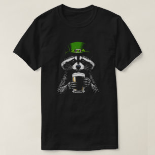 T-shirt Conception de bière Raton Laveur Chanceux