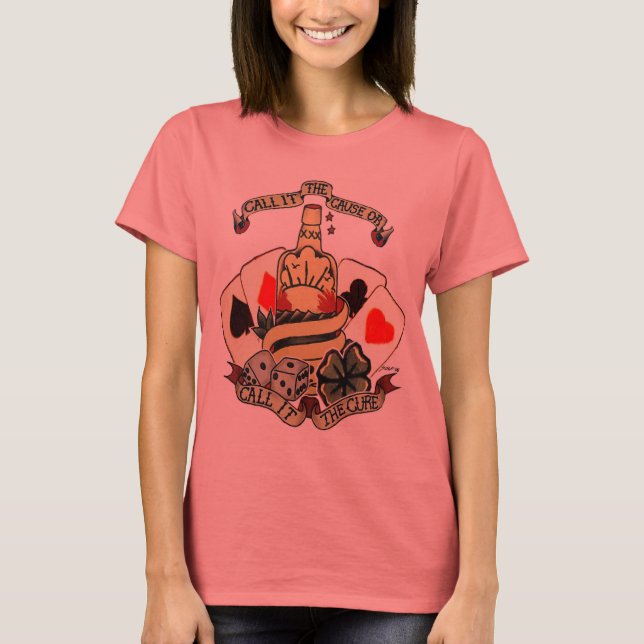 T-shirt Conception de bouteilles (Devant)