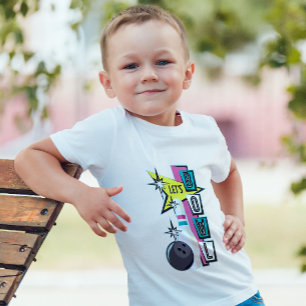 T-shirt Conception de Bowling Rétro Rose