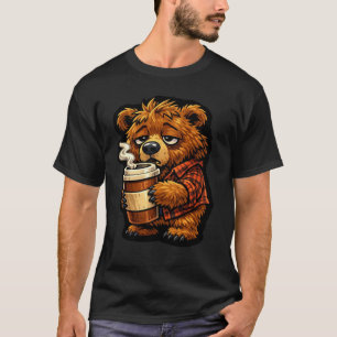 T-shirt Conception de café drôle d'amour de café d'ours gr