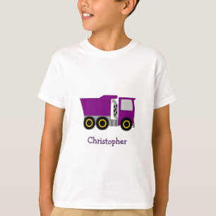 T-shirt Conception de camion violet personnalisée