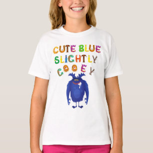 T-shirt Conception de caractères bleu mou