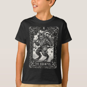 T-shirt Conception de carte de tarot Krampus saison de Noë