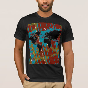 T-shirt conception de carte du monde art