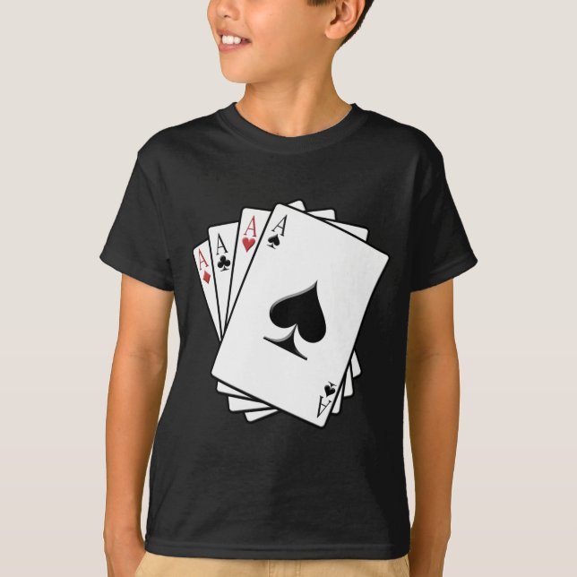 T-shirt Conception de cartes de lecture quatre as (Devant)