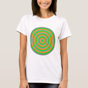 T-shirt Conception de cercle concentré coloré personnalisa