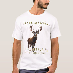T-shirt Conception de cerf à queue blanche du Michigan