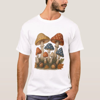 T-shirt Conception de champignons d'automne avec des Acorn