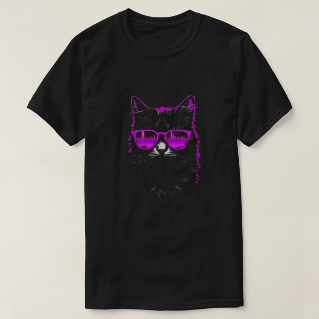 T-shirt Conception de chat cyberpunk (Design devant)