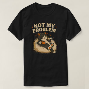 T-shirt Conception de chat de café détendu vintage