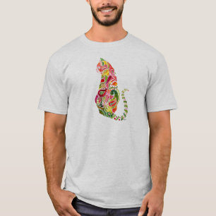T-shirt Conception de chat de Paisley sur les tee - shirts