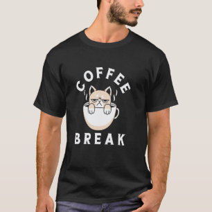 T-shirt Conception de chat de pause café amateur de café