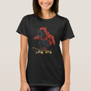 T-shirt Conception de chat de skateboard pour skateurs, Ch