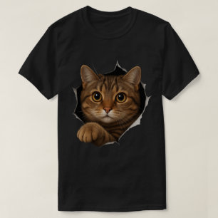 T-shirt Conception de chat Peekaboo – Art de chaton d'illu