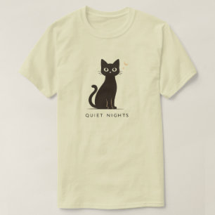 T-shirt Conception de chat pour nuits calmes minimales