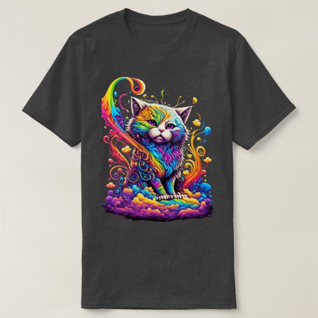 T-shirt Conception de chats Rainbow (Design devant)