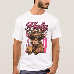T-shirt Conception de chemise à thé Boba vintage de vache 