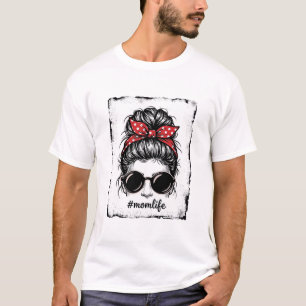 T-shirt Conception de chemise bandana Bun en désordre Vie
