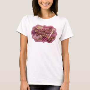 T-shirt Conception de chemise CHAMPAGE ROUGE VIF D'ABORD