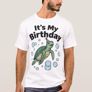 T-shirt Conception de chemise d'anniversaire de tortue mar