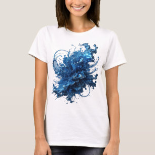 T-shirt Conception de chemise Edgy Silver WATER FLOW