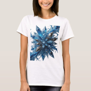 T-shirt Conception de chemise étoile bleue argentée CRISP
