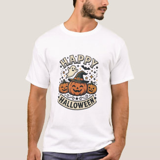 T-shirt Conception de chemise fantôme citrouille Halloween