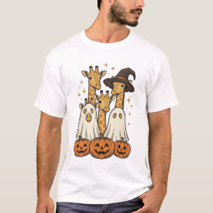 T-shirt Conception de chemise fantôme de girafe de Hallowe