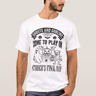 T-shirt Conception de chemise Halloween Fantômes et Gobeli