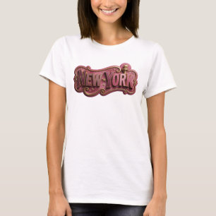 T-shirt Conception de chemise NEW YORK en or ludique