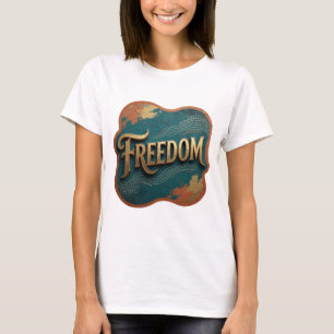 T-shirt Conception de chemise Statement Gold FREEDOM