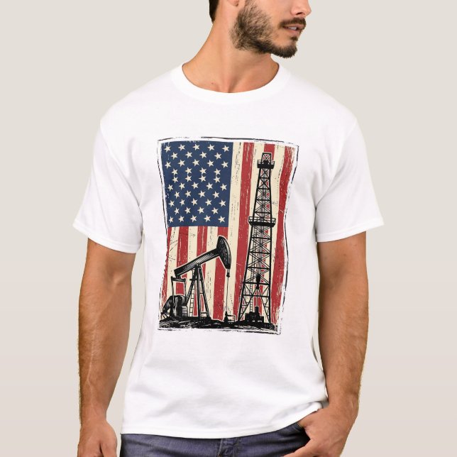 T-shirt Conception de chemise vectorielle du drapeau améri (Devant)