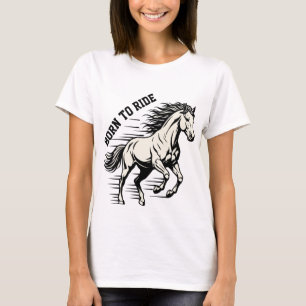 T-shirt Conception de cheval – Illustration dynamique « Né