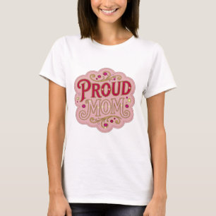 T-shirt Conception de citation de MAMAN FIÈRE rose accroch